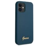 Guess GUHCP12SLSLMGBL iPhone 12 mini 5,4" blue hardcase Metal Logo Script - imagine 4