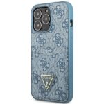 Guess GUHCP13XP4TPB iPhone 13 Pro Max 6,7" blue hardcase 4G Triangle Logo Cardslot - imagine 2