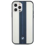 BMW case BMHCP12MPCUMRSTNA iPhone 12 / 12 Pro 6.1" transparent hardcase Middle Stripe Navy - imagine 3