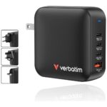 Wall Charger Verbatim Mini GaN 165W 3xUSB-C PD/1x USB-A QC black 32216 - imagine 5