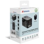 Verbatim Travel Adapter EU/UK/US GaN USB-A/3xUSB-C PD 140W UTA-10 black 32125 - imagine 6