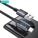 USAMS Cable USB to USB-C 3A 0.25mFast Charging steel/tarnish SJ680USB01 (US-SJ680) - imagine 3