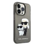 Karl Lagerfeld KLHCP14XHNKCTGK iPhone 14 Pro Max 6,7" black hardcase Glitter Karl&Choupette - imagine 4
