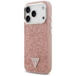 Guess Glitter Triangle Logo MagSafe Case for iPhone 17 Pro Pink - imagine 2