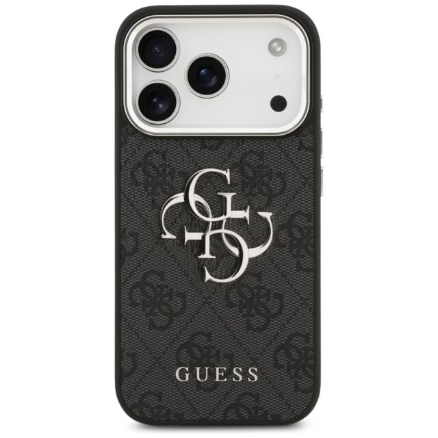 Case Guess 4G Big 4G Classic Logo for iPhone 17 Pro black silver - imagine 3