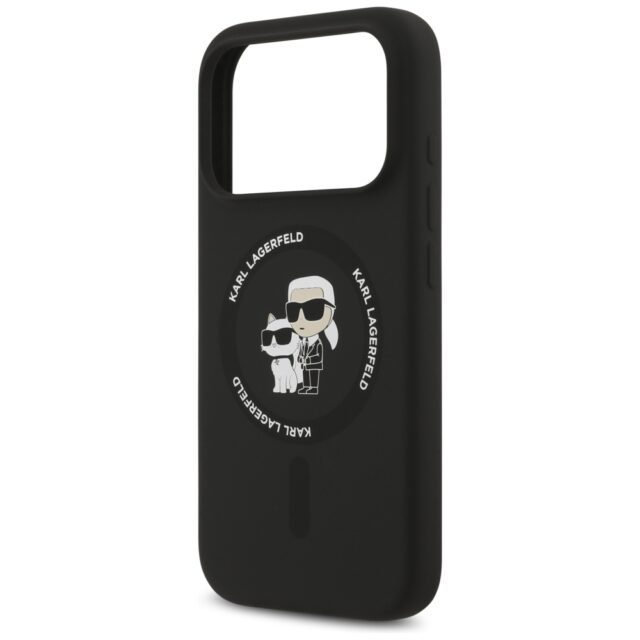 Karl Lagerfeld Silicone Karl&Choupette Ring MagSafe Case for iPhone 17 Pro Max Black - imagine 6