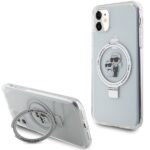 Karl Lagerfeld KLHMN61HMRSKCH iPhone 11/ Xr 6.1" white hardcase Ring Stand Karl&Choupettte Mag