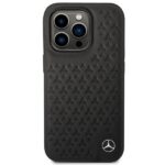 Mercedes MEHCP14L8REMPK iPhone 14 Pro 6.1" Black Hardcase Leather Stars Pattern - imagine 3