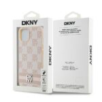 DKNY DKHCP14SPCPTSSP iPhone 14 / 15 / 13 6.1 inch pink hardcase Leather Checkered Mono Pattern & Pri - imagine 8