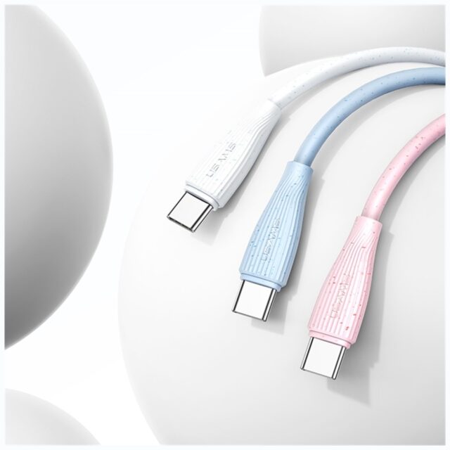 Cable USAMS Green Series SJ714 18W 3A USB-A to USB-C 1m white - imagine 5