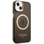 Guess GUHMP14SHTCMK iPhone 14 / 15 / 13 6.1" black hard case Gold Outline Translucent MagSafe - imagine 4