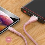 USAMS Braided U33 Lightning Cable 1.2m 2A Fast Charging pink SJ360USB03 (US-SJ360) - imagine 2