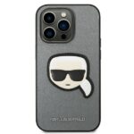 Karl Lagerfeld KLHCP14LSAPKHG iPhone 14 Pro 6,1" silver hardcase Saffiano Karl`s Head Patch - imagine 3