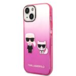 Karl Lagerfeld KLHCP14STGKCP iPhone 14/ 15 / 13 6,1" hardcase pink Gradient Ikonik Karl & Choupette - imagine 2