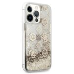 Guess GUHCP13LLGPEGO iPhone 13 Pro / 13 6,1" gold hardcase Peony Liquid Glitter - imagine 4