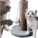 Cat Scratching Post for Kittens Extralink Pets, Mini Sisal Tower with Ball Toy Pet-768
