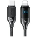 USAMS USB-C to Lightning Cable 30W 1.2m Digital Display Zinc Alloy Fast Charging Data Cable HX Seri