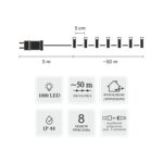 Extralink LED Lights, 1000L Cold White, Length 3 + 50 m Indoor/Outdoor - imagine 3