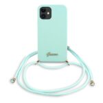 Guess GUHCP12SLSCLMGLB iPhone 12 mini 5,4" light blue hardcase Metal Logo Cord - imagine 2