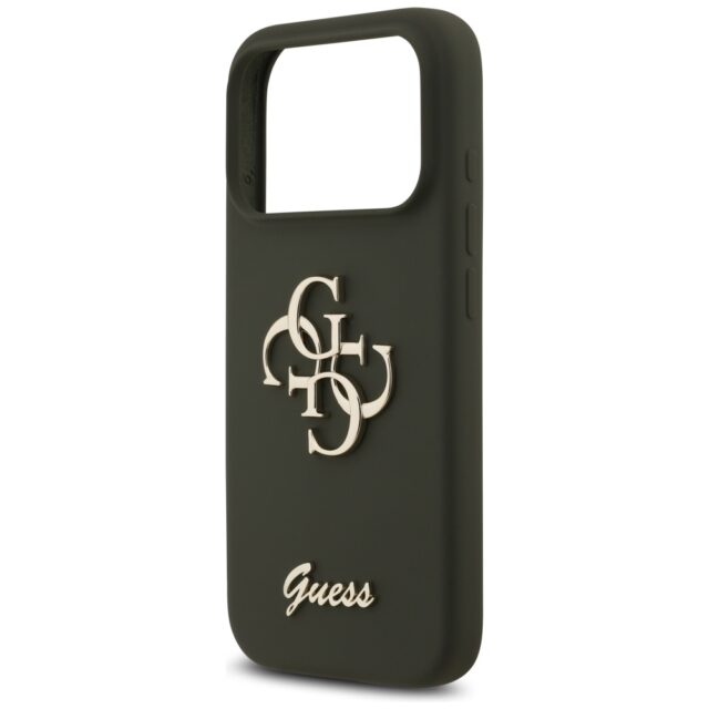 Guess Silicone Big 4G Script case for iPhone 17 Pro khaki - imagine 6