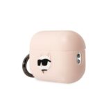 Karl Lagerfeld KLAP2RUNCHP AirPods Pro 2(2022/2023) cover pink Silicone Choupette Head 3D - imagine 3