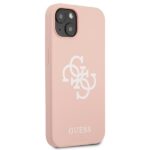 Guess GUHCP13MLS4GWPI iPhone 13 / 14 / 15 6,1" pink hard case Silicone 4G Logo - imagine 4