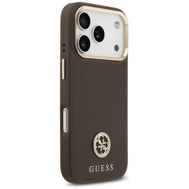 Case Guess Grained Strass Logo MagSafe for iPhone 17 Pro brown - imagine 4