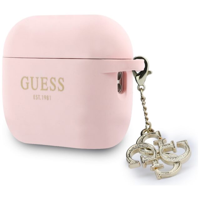 Case Guess Silicone 4G Charm for AirPods  Pro 3 pink - imagine 3