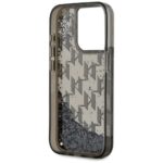 Case Karl Lagerfeld Liquide Glitter Monogram Gradient for iPhone 15 Pro Max black - imagine 7