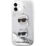 Karl Lagerfeld KLHCN61LDHKCNS iPhone 11/ Xr 6.1" silver hardcase Liquid Glitter Karl & Choup - imagine 5