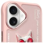 Nimmy case iPhone 16 6.1" pink Glasses Cool Cat - imagine 3