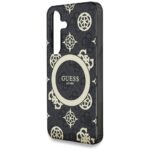 Case Guess 4G Background Gold Electroplated Peony Pattern MagSafe for Samsung Galaxy S25 black - imagine 6
