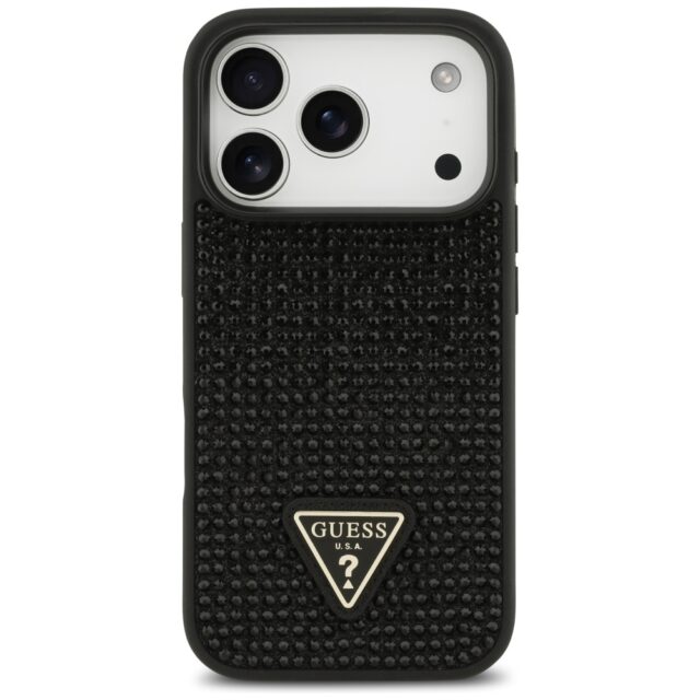 Case Guess Rhinestone Triangle Logo for iPhone 17 Pro black - imagine 3