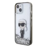 Karl Lagerfeld KLHCP15SLKKNSK iPhone 15/ 14 / 13 6.1" transparent hardcase Liquid Glitter Ikonik - imagine 2