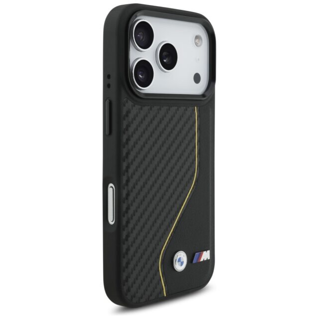 Case BMW M Carbon Line & Logo MagSafe for iPhone 17 Pro yellow - imagine 4