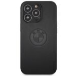 Case BMW BMHCP13LREELK iPhone 13 Pro / 13 6.1" black hardcase Leather Emboss - imagine 3