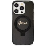 Guess GUHMP13XHRSGSK iPhone 13 Pro Max 6.7" black hardcase Ring Stand Script Glitter MagSafe - imagine 3