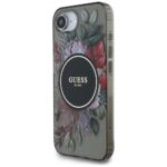 Case Guess IML Flowers MagSafe for iPhone 16e black - imagine 2