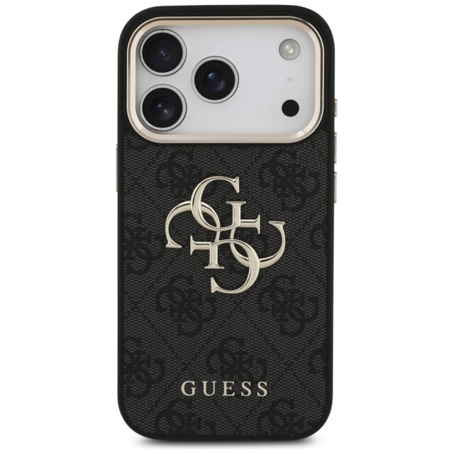 Case Guess 4G Big 4G Classic Logo for iPhone 17 Pro black gold - imagine 3