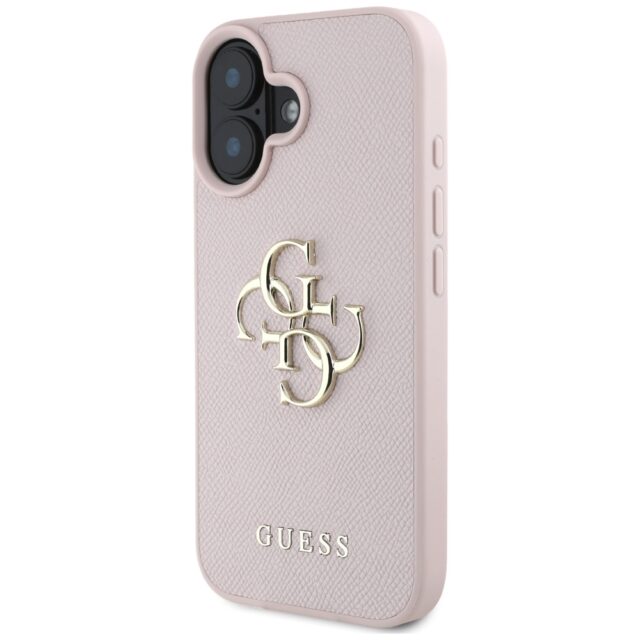 Case Guess Grained Big 4G Logo Small Classic Logo for iPhone 16 pink - imagine 2