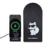 Karl Lagerfeld foldable wireless charger 2-in-1 KLDCRFALCHNK 15W black Choupette MagSafe - imagine 2