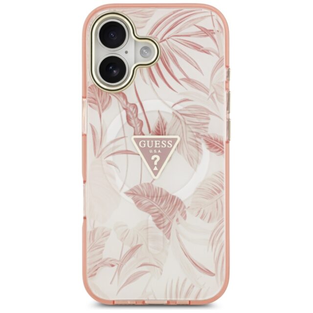 Guess Jungle Tonal Triangle MagSafe Case for iPhone 17 Pink - imagine 3