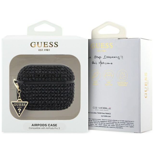 Case Guess Rhinestone Triangle Charm for AirPods Pro 3 black - imagine 3