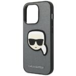 Karl Lagerfeld KLHCP14LSAPKHG iPhone 14 Pro 6,1" silver hardcase Saffiano Karl`s Head Patch - imagine 6