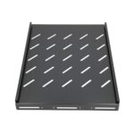 Extralink 1U 350mm Black | Fixed shelf | 19", 490x360mm, for 600mm depth cabinets - imagine 4