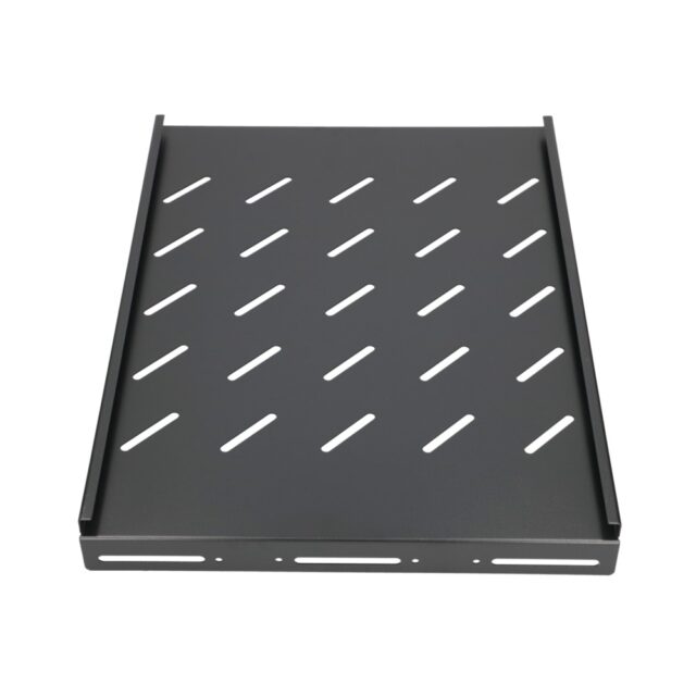 Extralink 1U 350mm Black | Fixed shelf | 19", 490x360mm, for 600mm depth cabinets - imagine 4