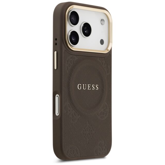 Case Guess Peony Hot Stamp MagSafe for iPhone 17 Pro brown - imagine 4