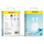 AWEI Bluetooth 5.3 T68 ENCTWS headphones + docking station white - imagine 2