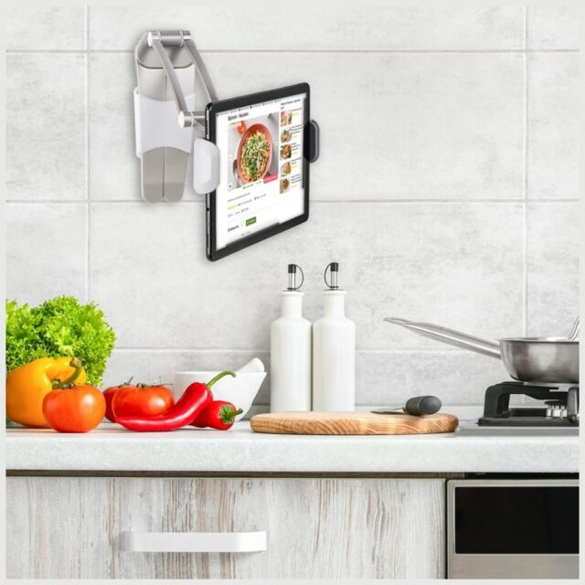 Kitchen holder 4smarts ErgoFix H7 for tablets and smartphones, silver - imagine 7