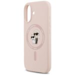 Case Karl Lagerfeld Silicone  Karl&Choupette Ring MagSafe for iPhone 17 pink - imagine 6
